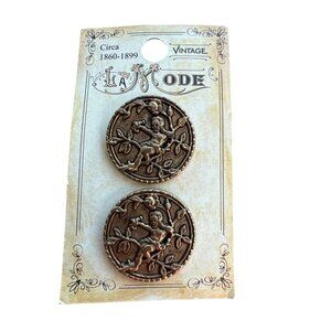 Vintage La Mode Decorative Buttons Circa 1860-1899 Etched Child Floral New